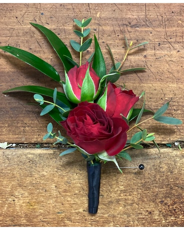 Rosette Red Boutonnière Boutonniere