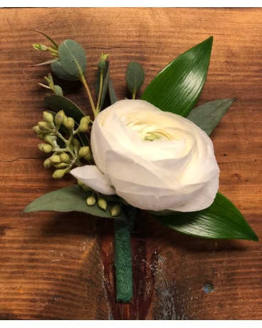 Classic Ranunculus Boutonnière Boutonniere
