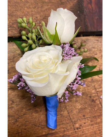 Belle Blue Boutonniere Boutonniere