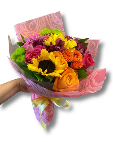 Bright Blossoms Wrapped Bouquet Bouquet