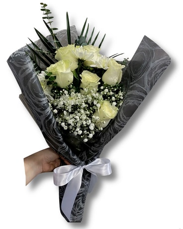 Grey Sky Morning Wrapped Bouquet Bouquet