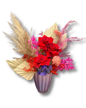 Ruby Plume Bouquet Flower Arrangement