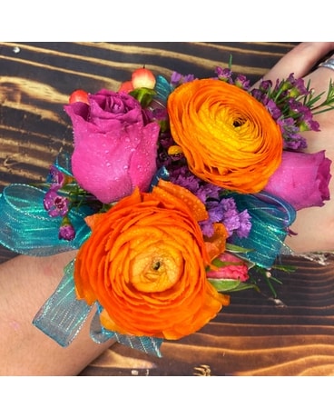 The Tropical Burst Corsage in Plano TX - CDdesigns Florist
