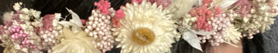 close up of a dried flower crown