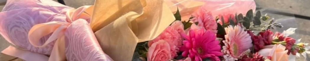 banner of a gift wrapped bouquet