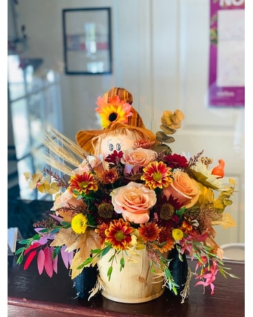 Scarecrow's Harvest Flower Arrangement