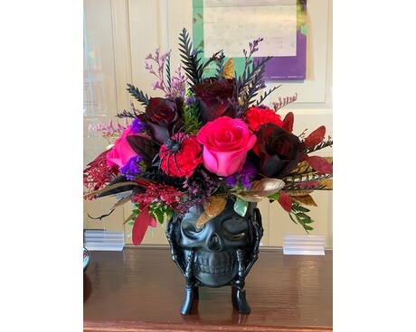 Spooky Skull Bouquet Flower Arrangement
