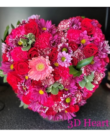 3D Shape Heart Flower Arrangement