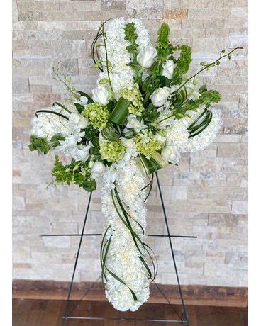 Enchanted Cross Spray Funeral Arrangement