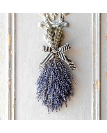 Dried Lavender Hanging Bundle with Ribbon Flower Arrangement