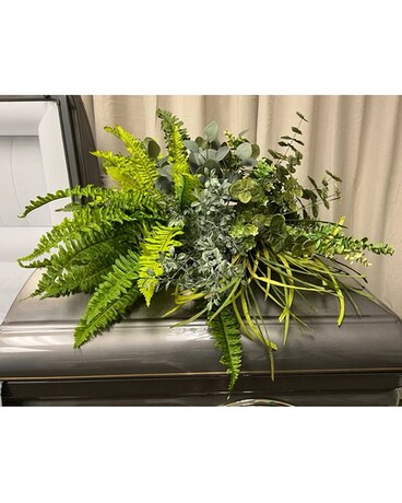 Rustic Nature Casket Spray Flower Arrangement