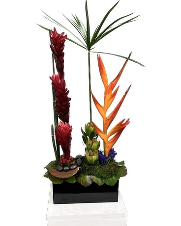 Romancing the Stone Tropical Flower Arrangement