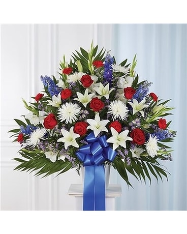 Sympathy military tribute basket Sympathy Arrangement