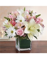 pink & white size,  inches height and  inches wide.