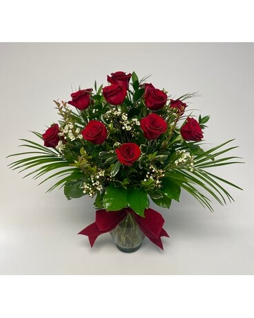 Dozen Red Roses Flower Arrangement