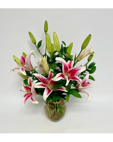 Zen Lilies for Mom Flower Arrangement