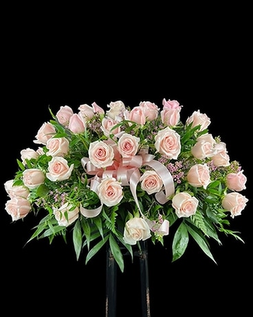 Lush Blush Sympathy Casket Spray Funeral Casket Spray Flowers