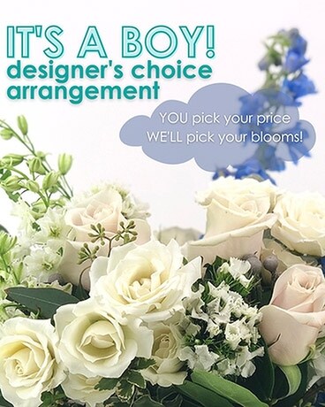 Designer's Choice - Baby Boy Flower Arrangement