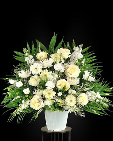Soft Serenity Sympathy Urn Funeral Arrangement