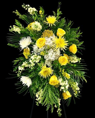 Sunny Days Sympathy Standing Spray Funeral Arrangement