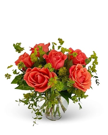 Twinbrook's Orange Rose Medley Flower Arrangement