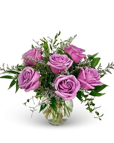 Twinbrook's Lavender Rose Medley Flower Arrangement