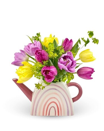 Over the Rainbow Tulip Bouquet Flower Arrangement