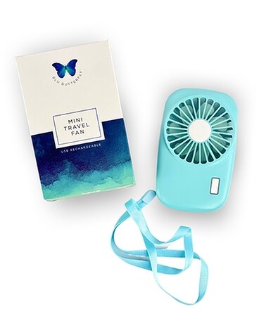 Blu Butterfly Mini Travel Fan Gifts
