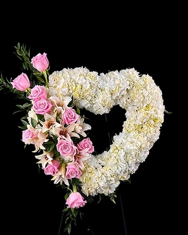 Sentimental Solace Sympathy Standing Heart Wreath