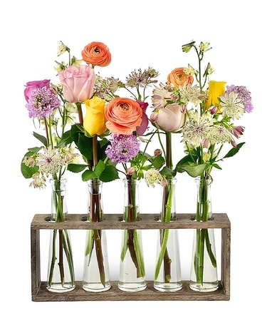 River Bend Blush Bud Vases Flower Arrangement