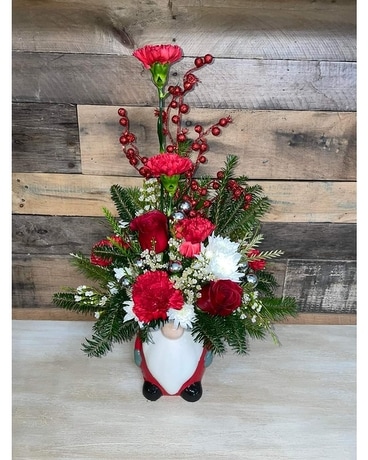 Hana's Christmas Gnome for the Home Flower Arrangement