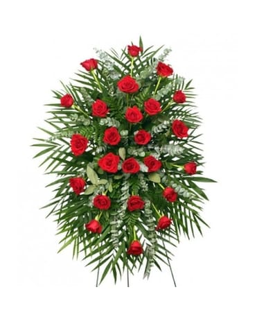 Red Rose Standing Spray Sympathy Arrangement