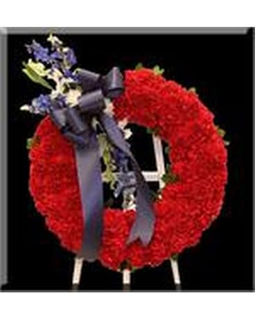 Crimson Sunrise Sympathy Arrangement