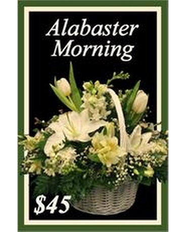 Alabaster Morning Flower Arrangement