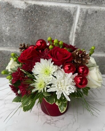 Happy Holidays Flower Arrangement