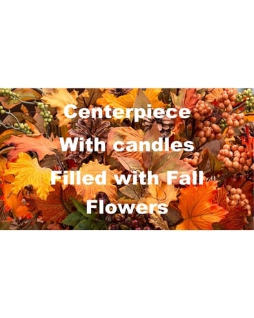 Fall  Centerpiece with Candles Flower Arrangement
