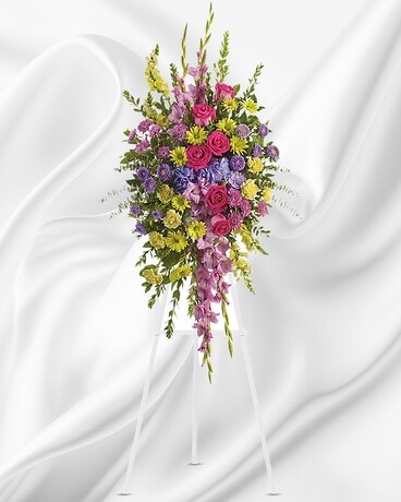Bright And Beautiful Spray Sympathy Arrangement