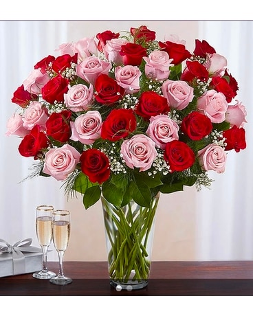 Pink and Red roses Flower Arrangement