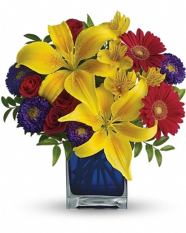 Blue Caribbean Flower Arrangement