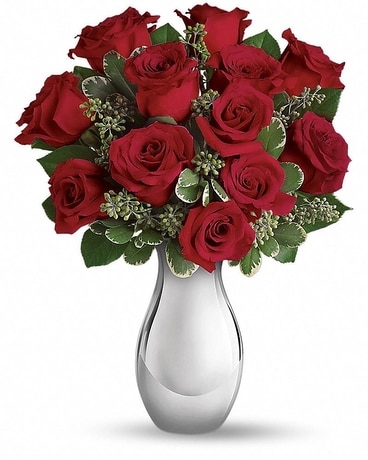 True Romance Long Stem Red Roses Flower Arrangement