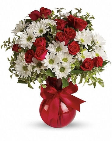 Red, White And You Bouquet by Teleflora Flower Arrangement