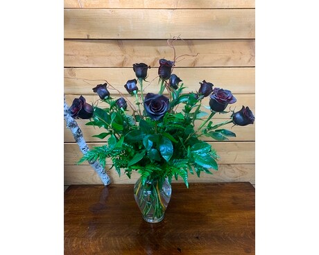 Black Roses Flower Arrangement