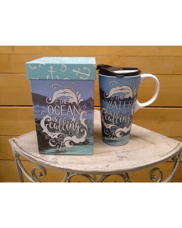 The Ocean is Calling Mug Flower Arrangement