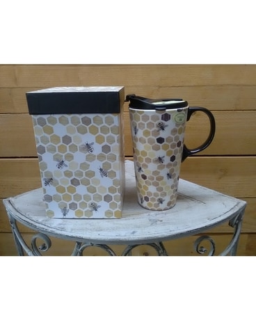 Honey Bee Mug Flower Arrangement