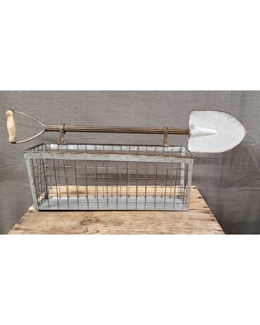 Outdoor Planter with basket hanging from shovel Gifts