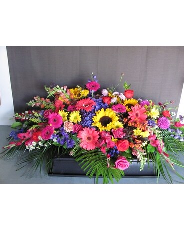 Wildflower Casket Cover Funeral Arrangement