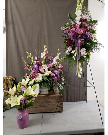 Lavender Dreams Funeral Grouping Flower Arrangement