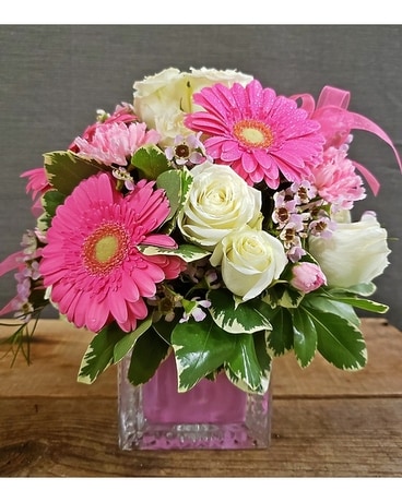 TCL's Baby's First Block-Pink Flower Arrangement