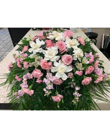 Gardenia Casket Spray Funeral Casket Spray Flowers