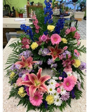 Urn Wealth Funeral Casket Spray Flowers